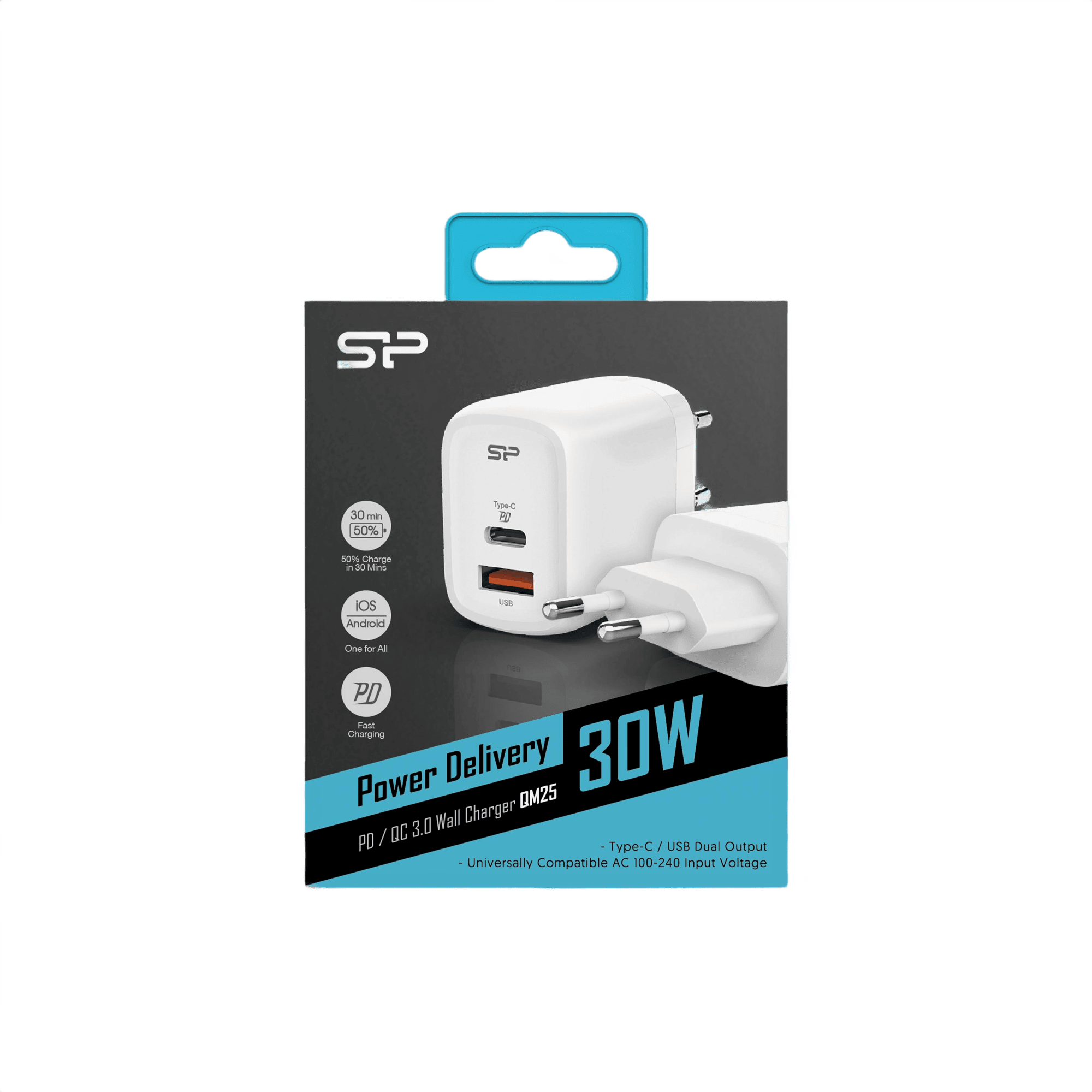 Silicon Power Snabbladdare Qm25 vit