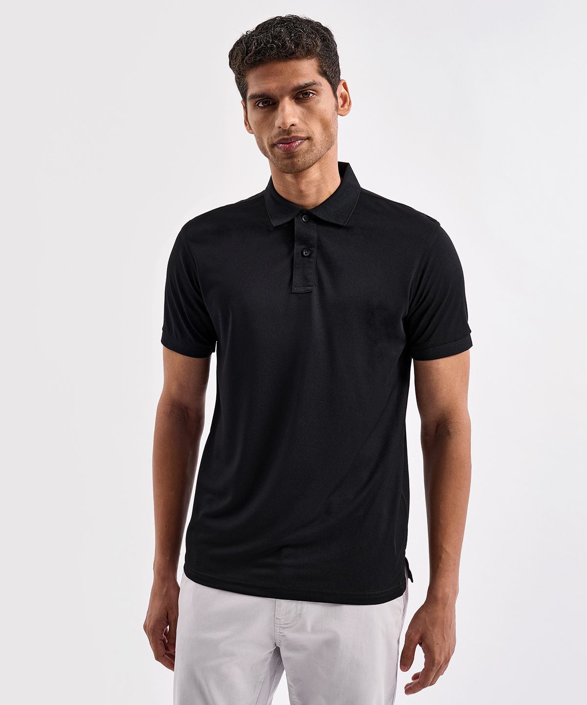 Kationische Recycelte Polyester-Polo schwarz