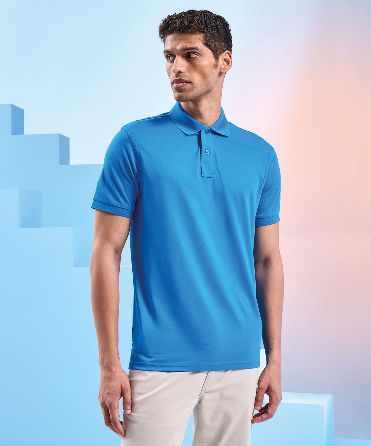 Kationische Recycelte Polyester-Polo schwarz