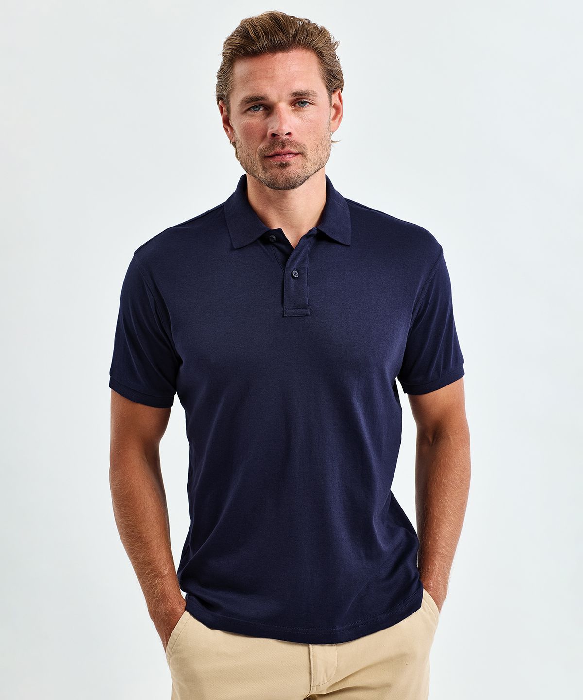 Smooth Knit Polo Men black