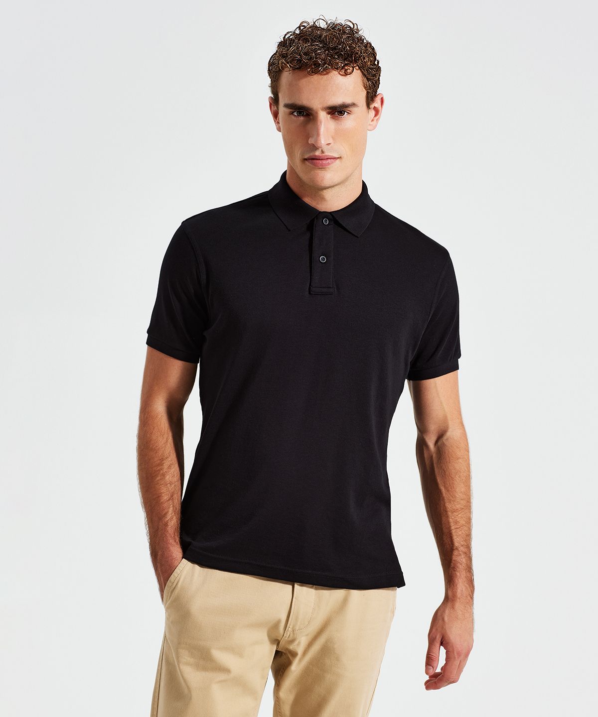Smooth Knit Polo Men black