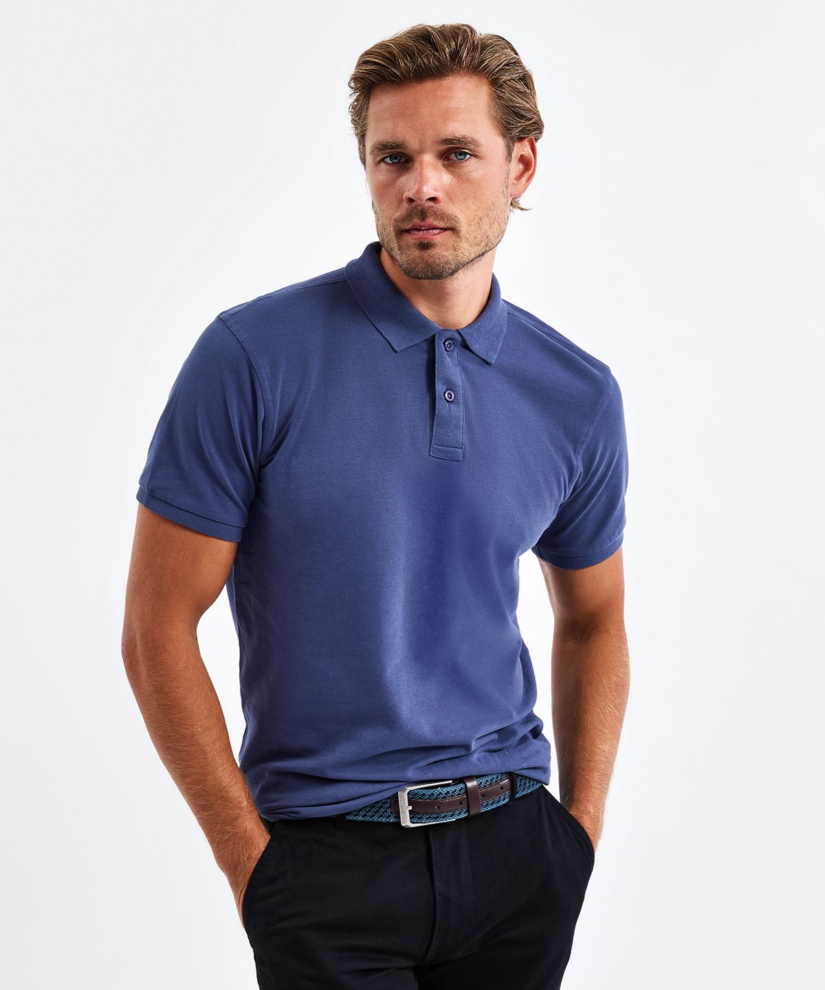 Klassisches Fit Polo Herren Heideschwarz