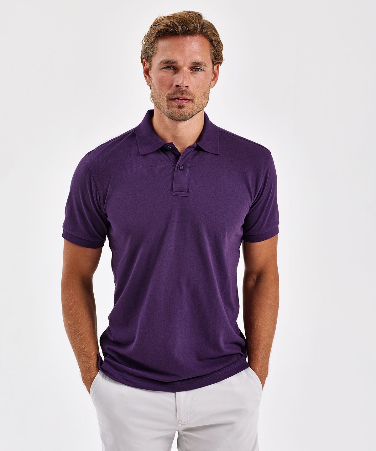 Polycotton-Mischung Polohemd Herren schwarz