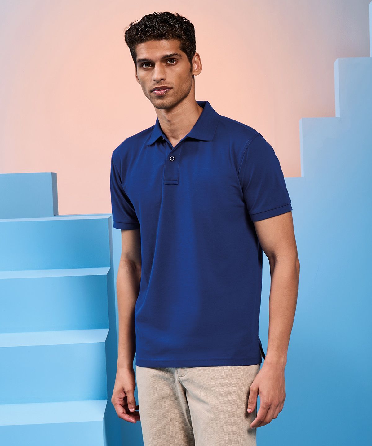 Polycotton-Mischung Polohemd Herren schwarz
