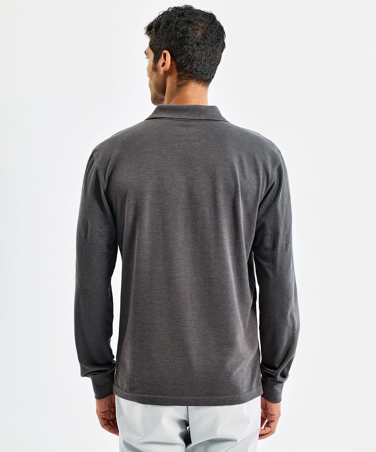 Classic Fit Langärmliges Polo Herren schwarz
