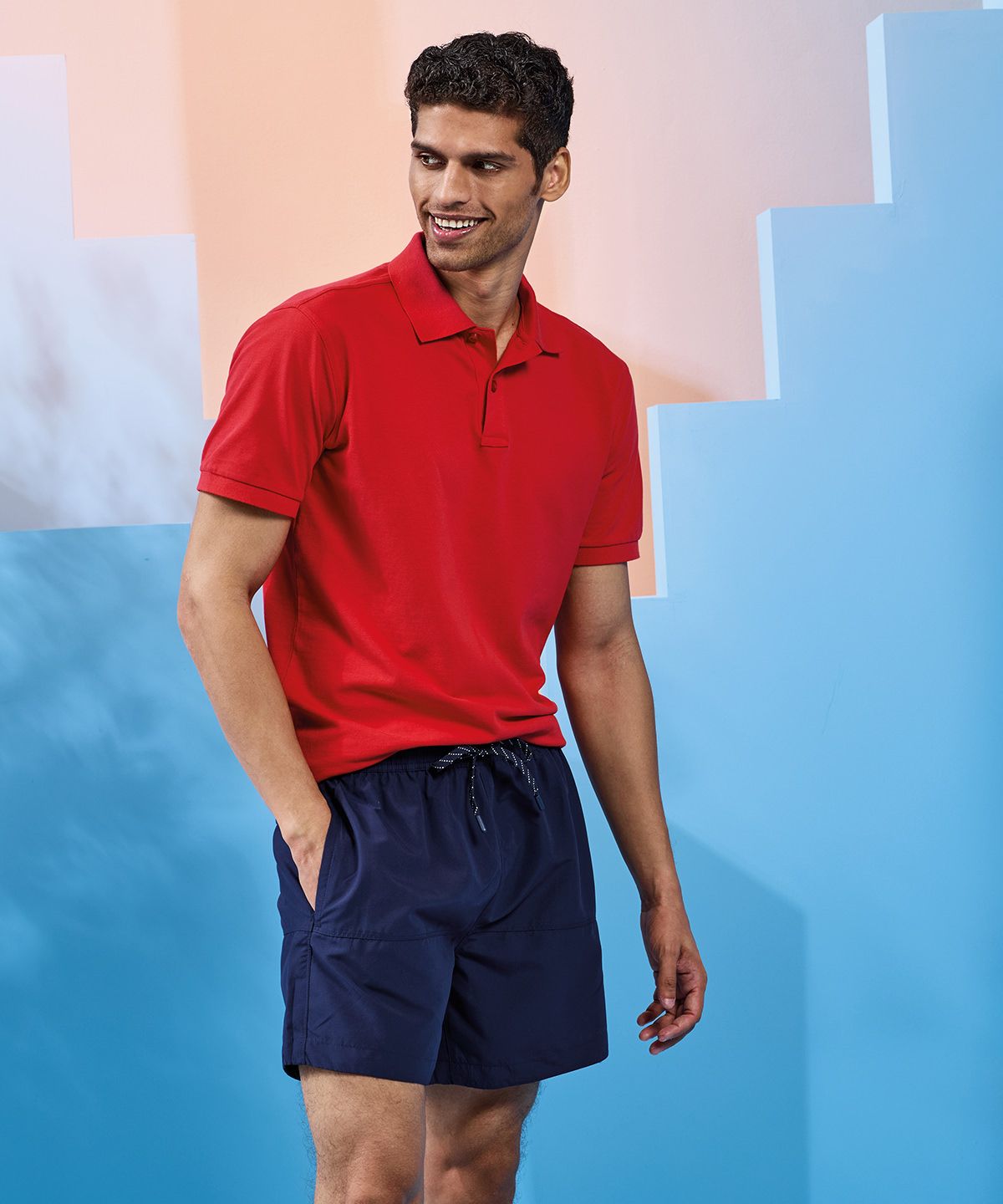 Block Colour Swim Shorts - Flerfärgade Simshorts svart/röd