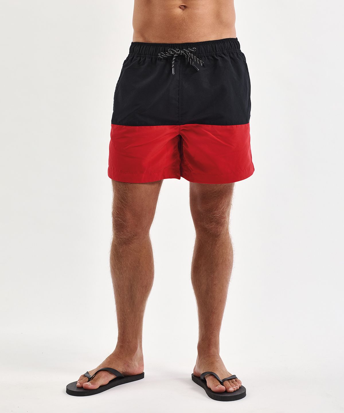 Block Colour Swim Shorts - Flerfärgade Simshorts svart/röd