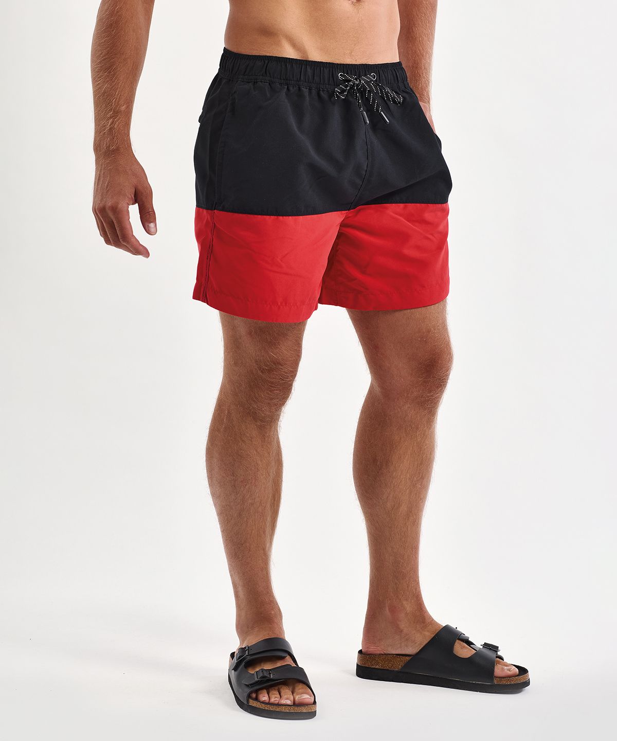 Block Colour Swim Shorts - Flerfärgade Simshorts svart/röd