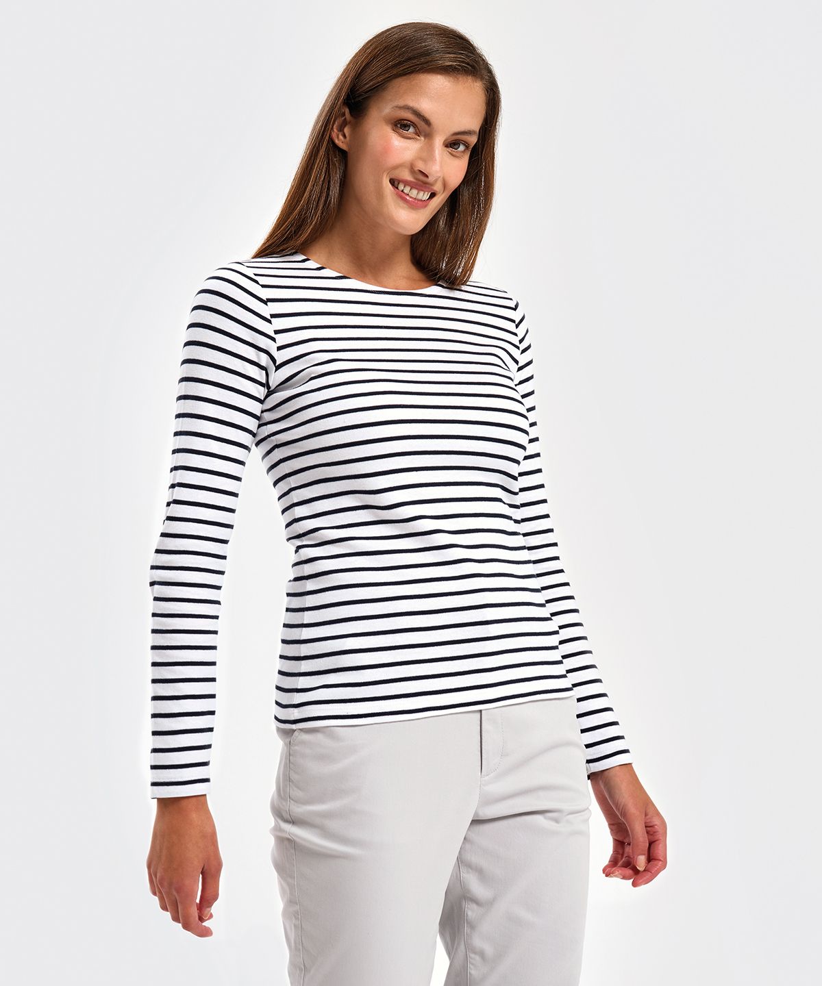 Küsten Lange Ärmel Tee Herren weiß / marine