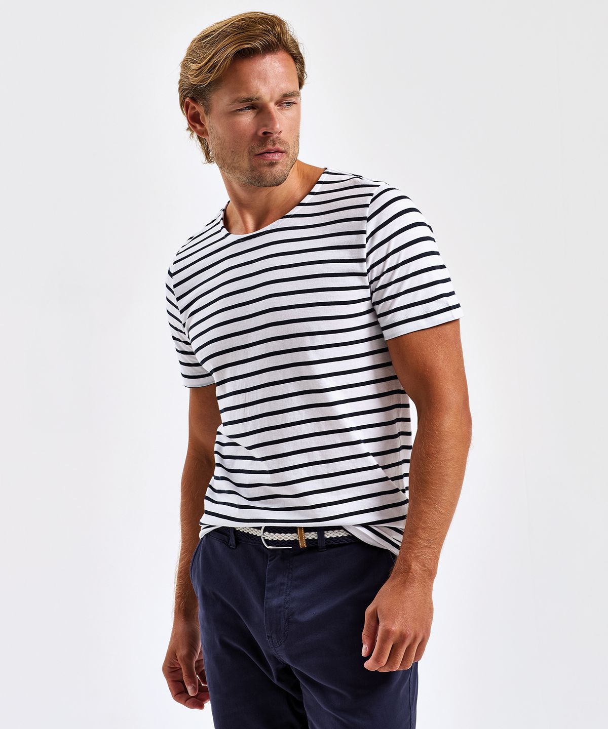 Marinière Coastal T-Shirt Herr vit/marinblå