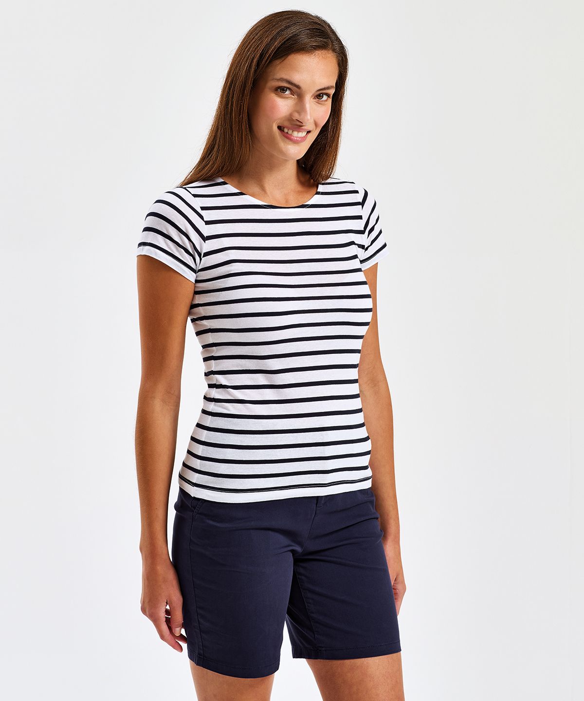 Marinière Coastal T-Shirt Dam vit/marinblå
