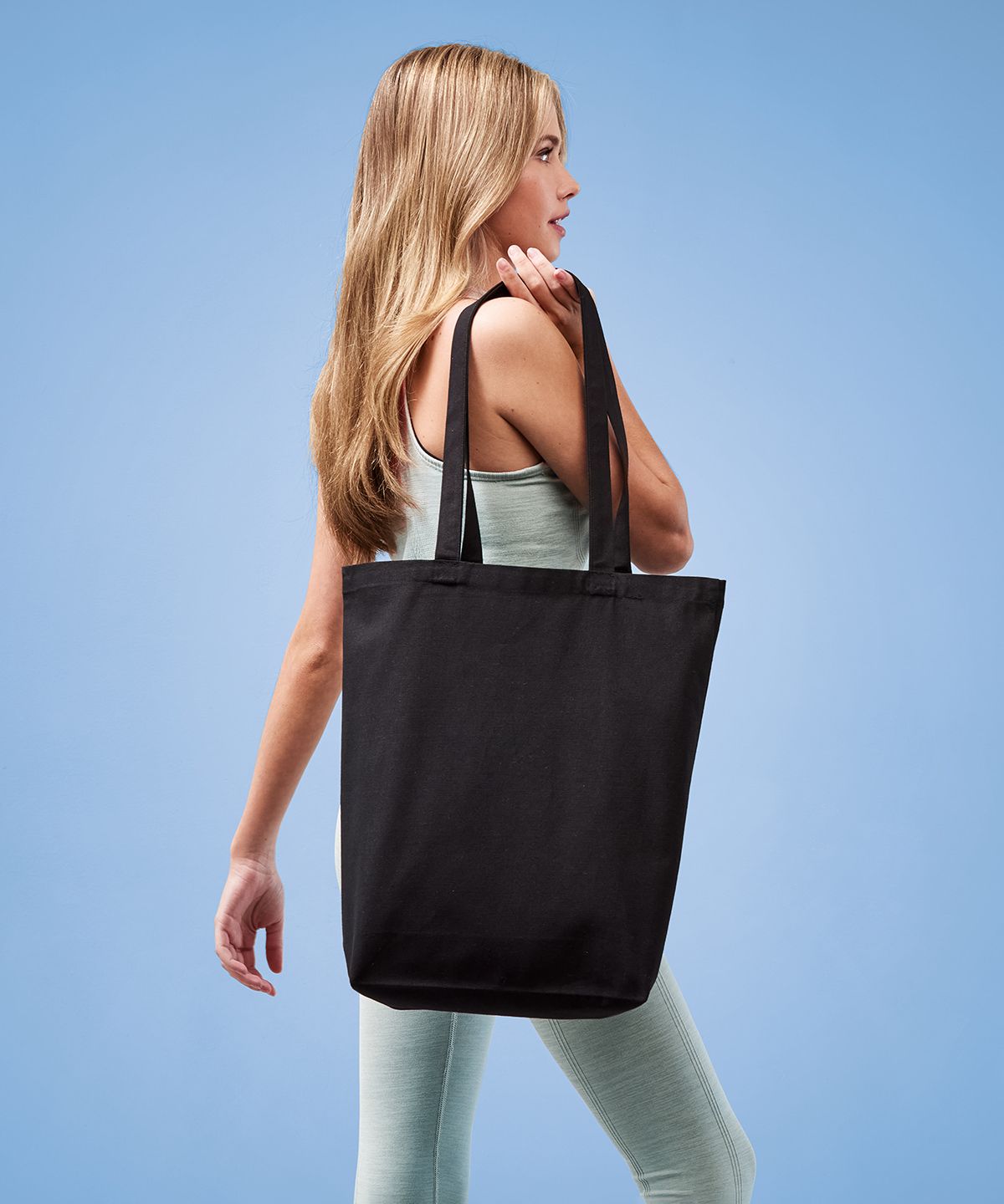 Premium Shopper with Flat Base black