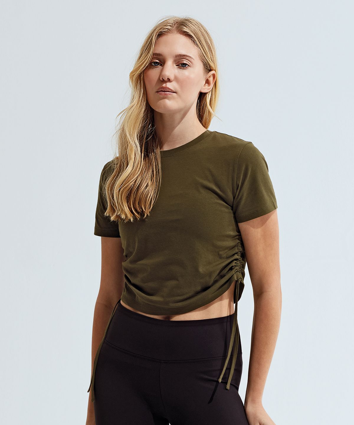 TriDri® Ruched Crop Top Women black