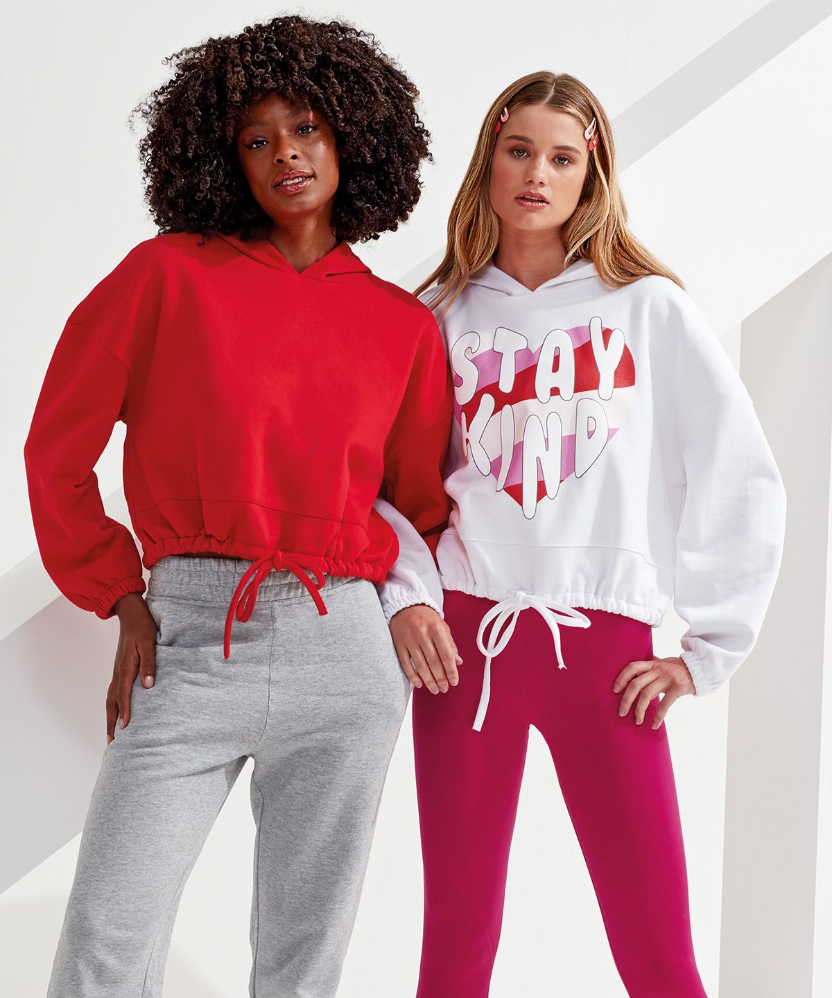 TriDri® Naisten Cropped Oversize Huppari musta