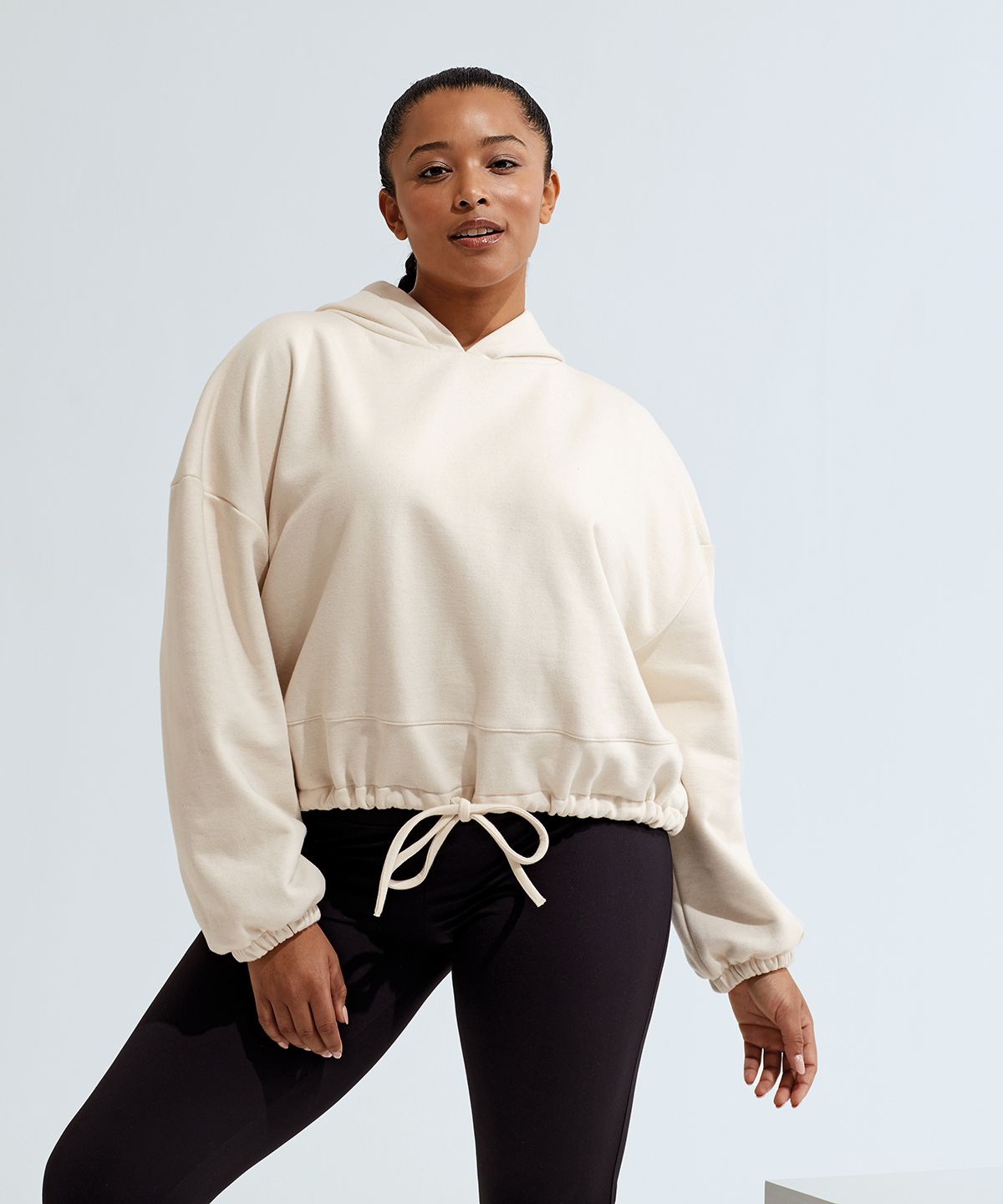 TriDri® Naisten Cropped Oversize Huppari musta