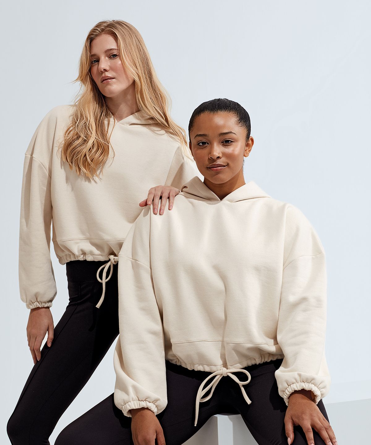 TriDri® Naisten Cropped Oversize Huppari musta