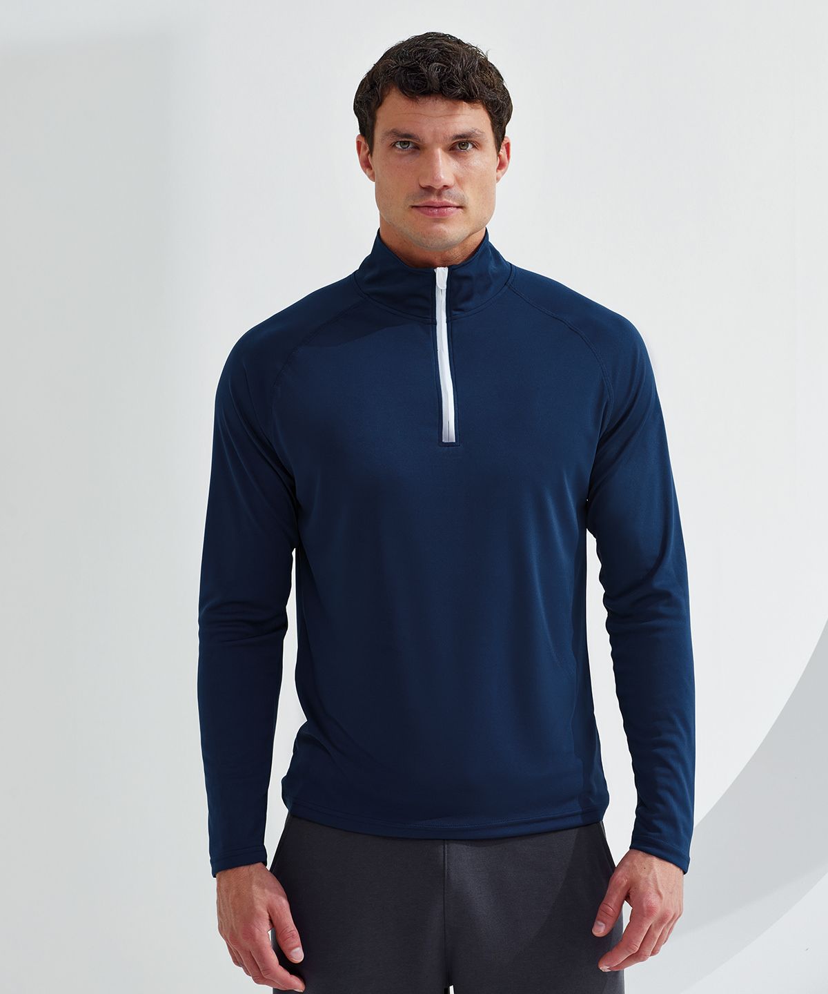 TriDri® Long Sleeve Performance ¼ Zip - Långärmad  ¼ Dragkedja svart/röd