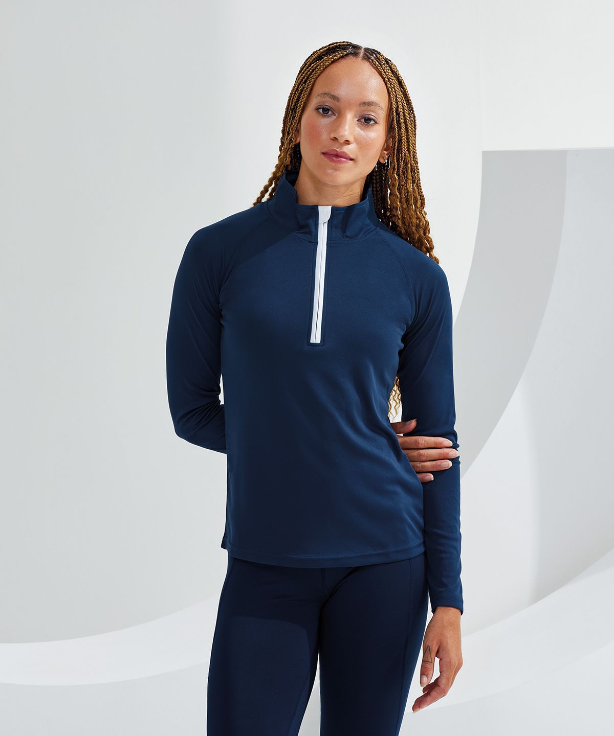 TriDri® Long Sleeve Performance 1/4 Zip Women - Långärmad  ¼ Dragkedja Dam svart/röd
