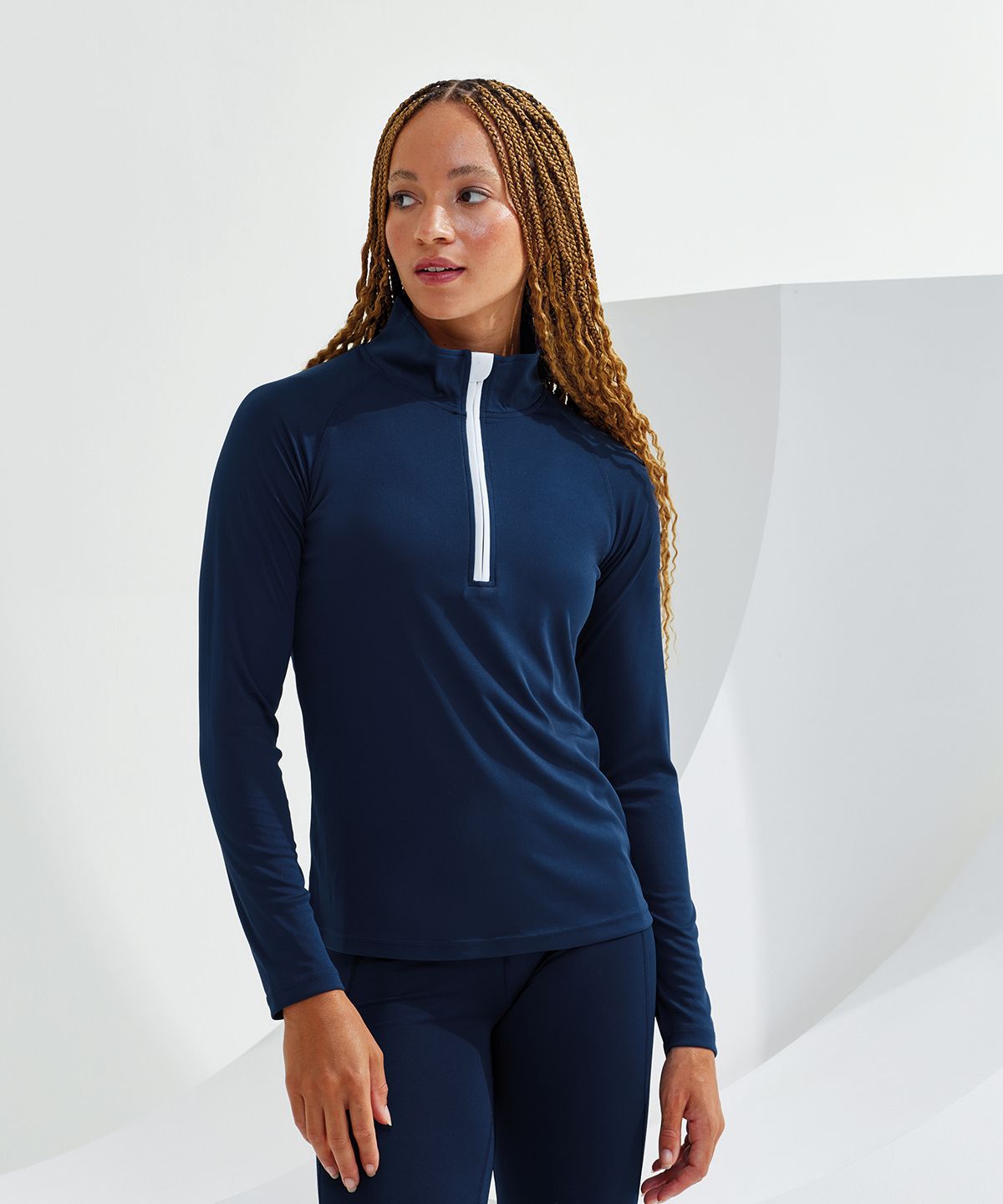 TriDri® Long Sleeve Performance 1/4 Zip Women - Långärmad  ¼ Dragkedja Dam svart/röd