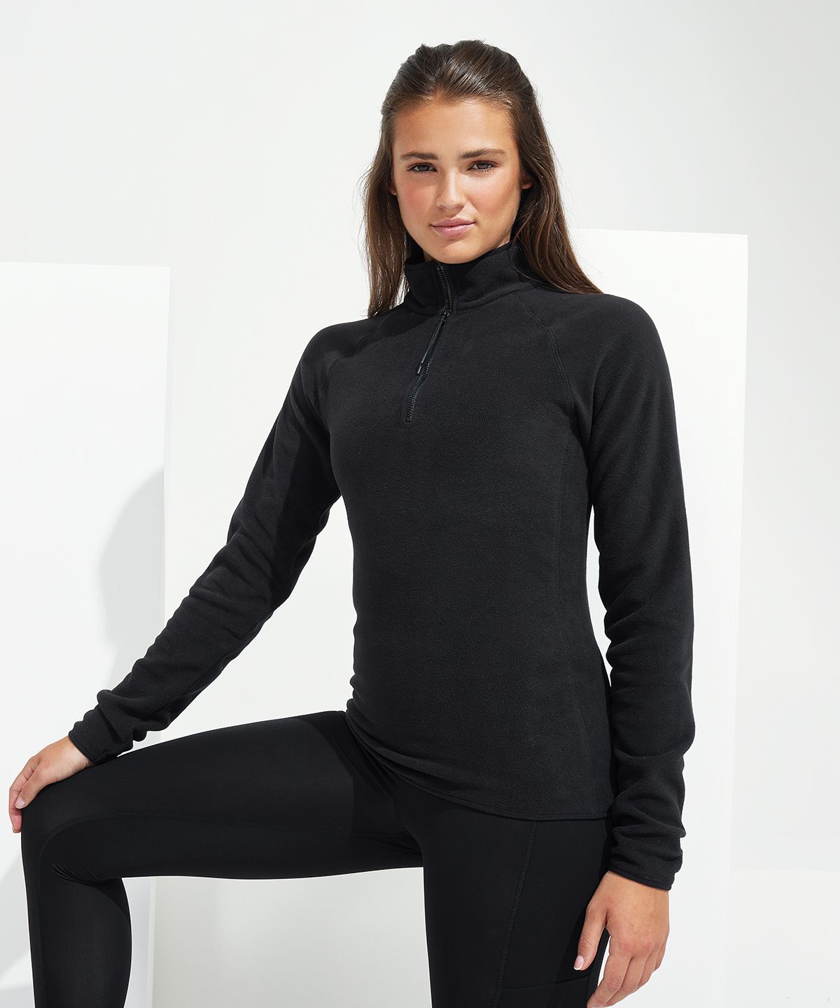 TriDri® Recycled Active Fitted Fleece Women - Återvunnen Fleece Dam svart