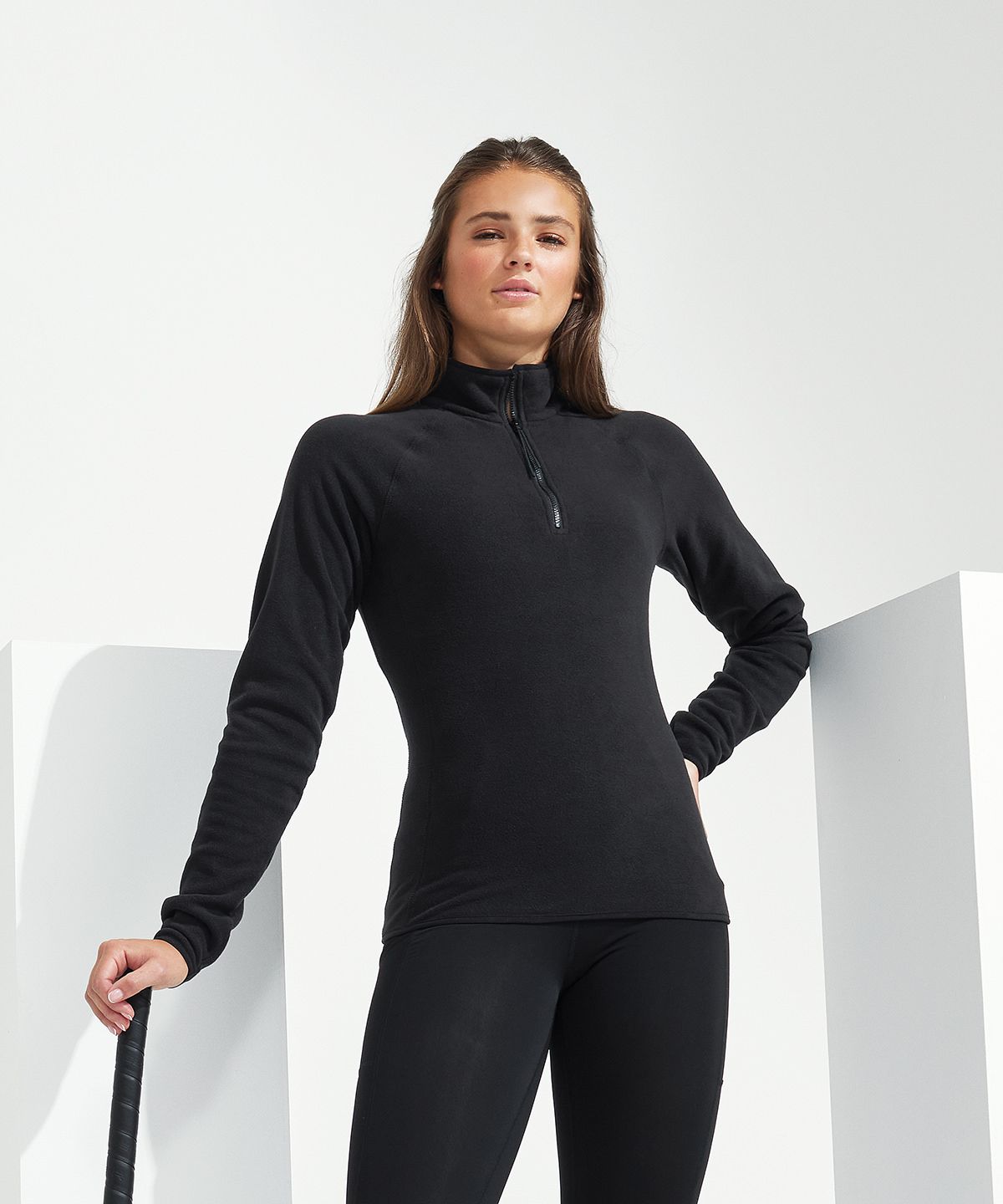 TriDri® Recycled Active Fitted Fleece Women - Återvunnen Fleece Dam svart