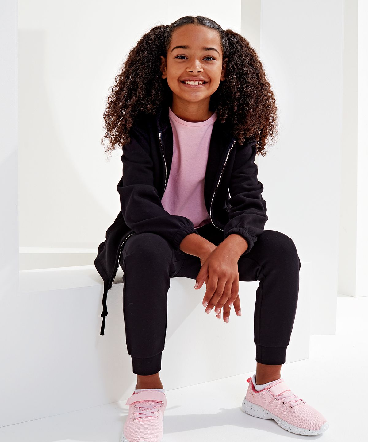 Lasten TriDri® Cropped Oversize Huppari musta