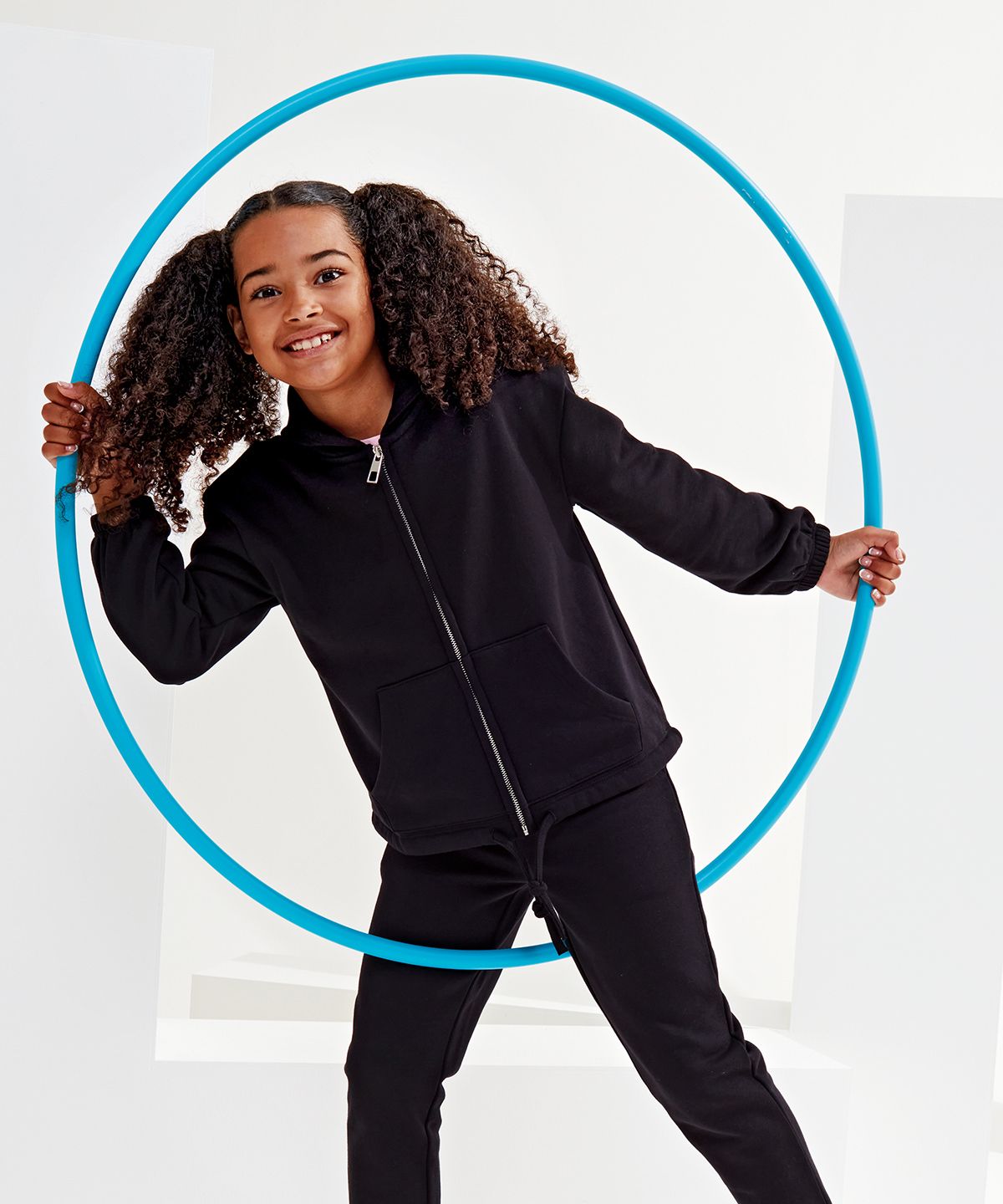 Lasten TriDri® Cropped Oversize Huppari musta