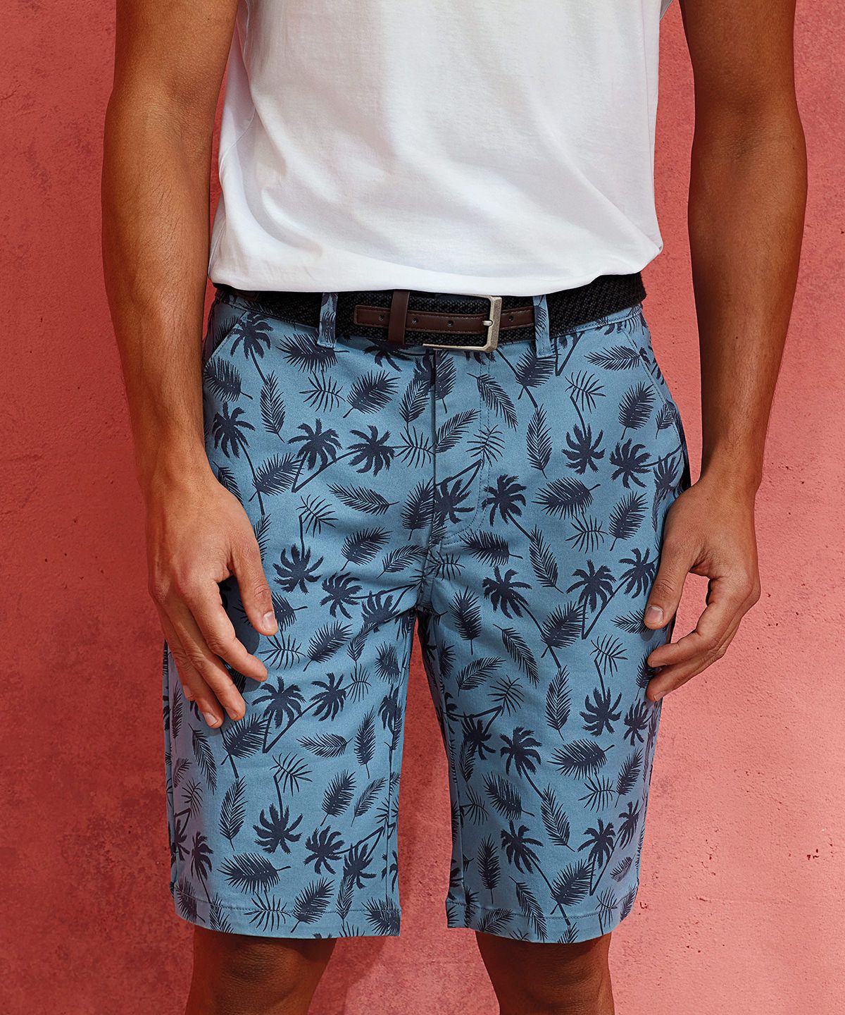 Wombat Men’s Palm Print Shorts - Shorts Herr blå