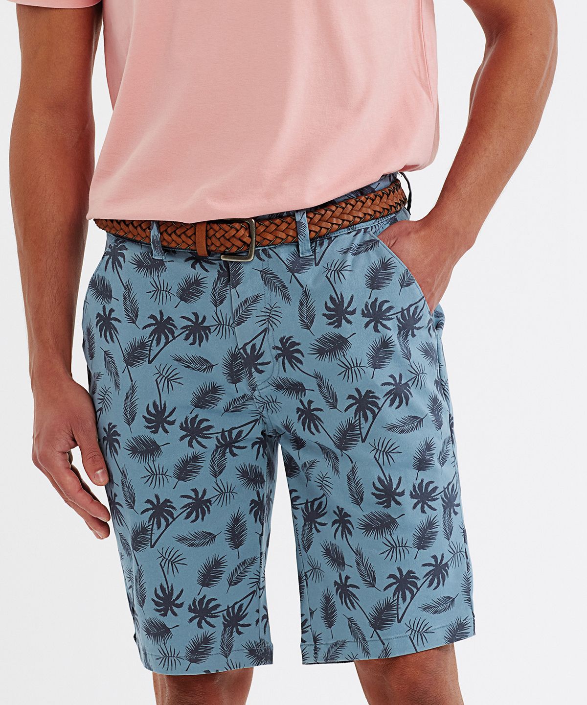 Wombat Men’s Palm Print Shorts - Shorts Herr blå
