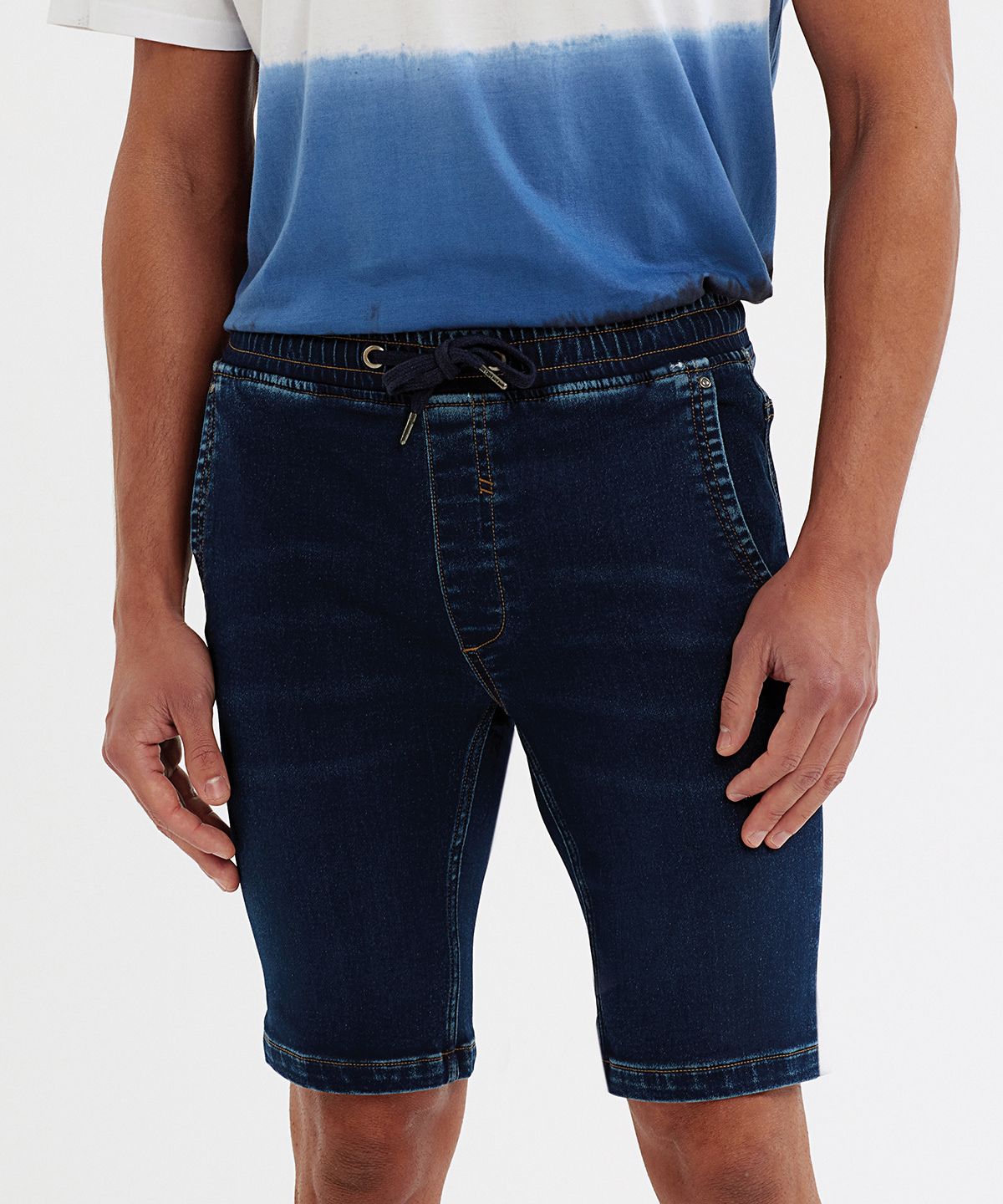 Wombat Denim Drawstring Shorts Men - Denim Dragskosshorts Herr