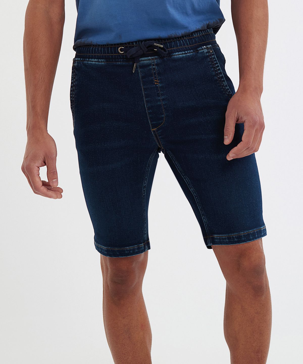 Wombat Denim Drawstring Shorts Men black