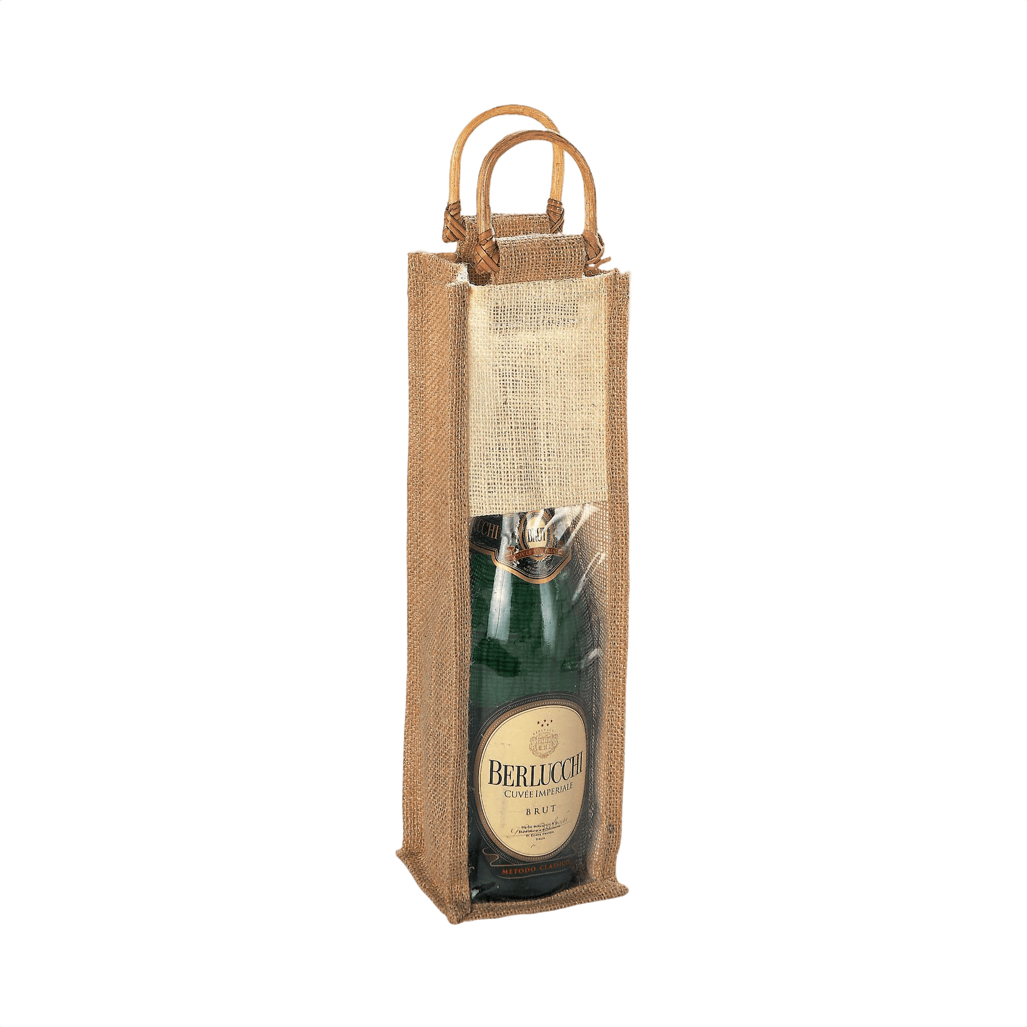 Jute Bottle Bag with PVC Window