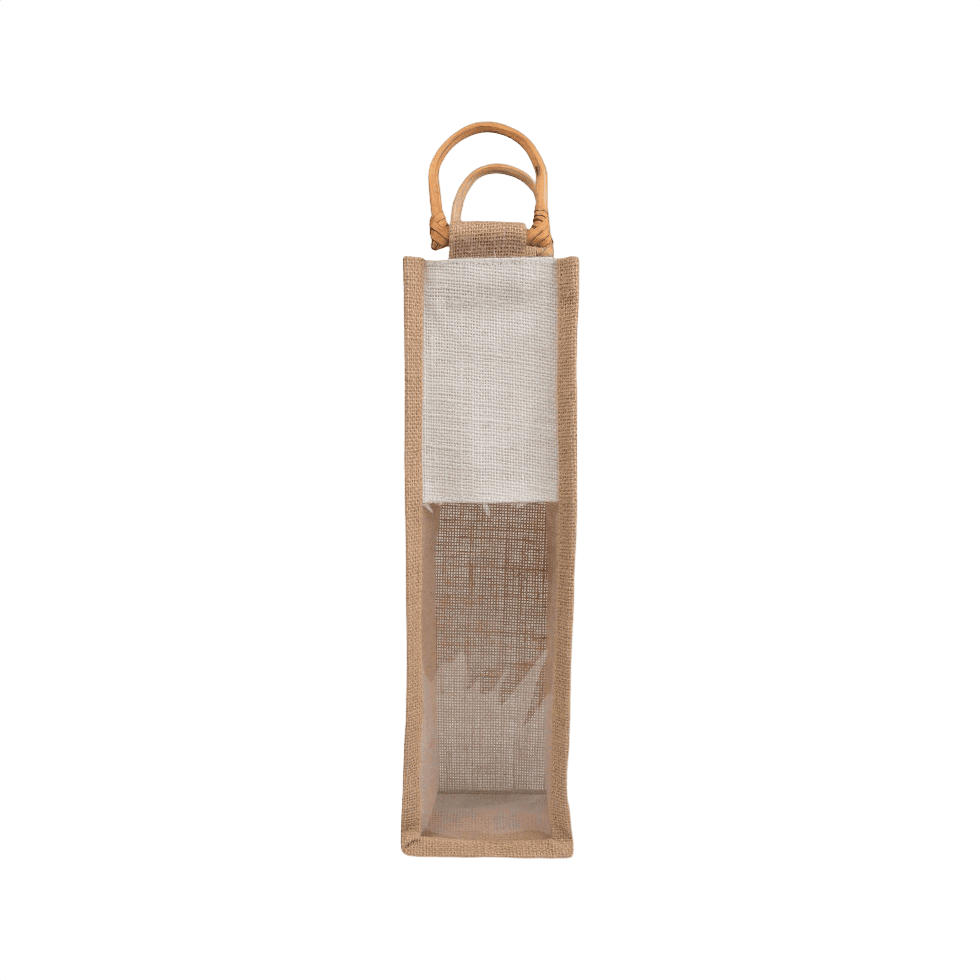 Jute Bottle Bag with PVC Window