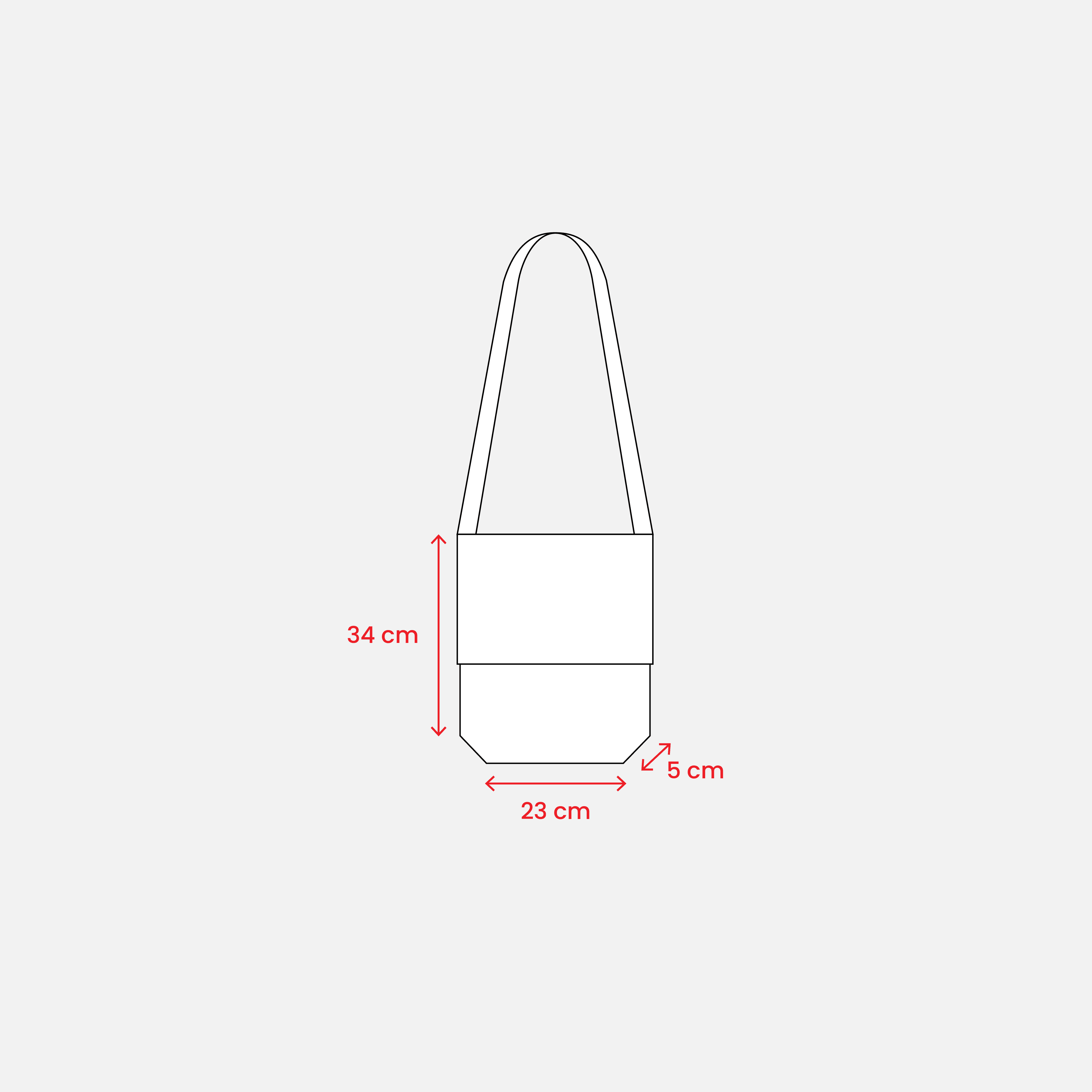 Non-Woven Haversack Shoulder Bag med Bälg 80 G/M2 grå