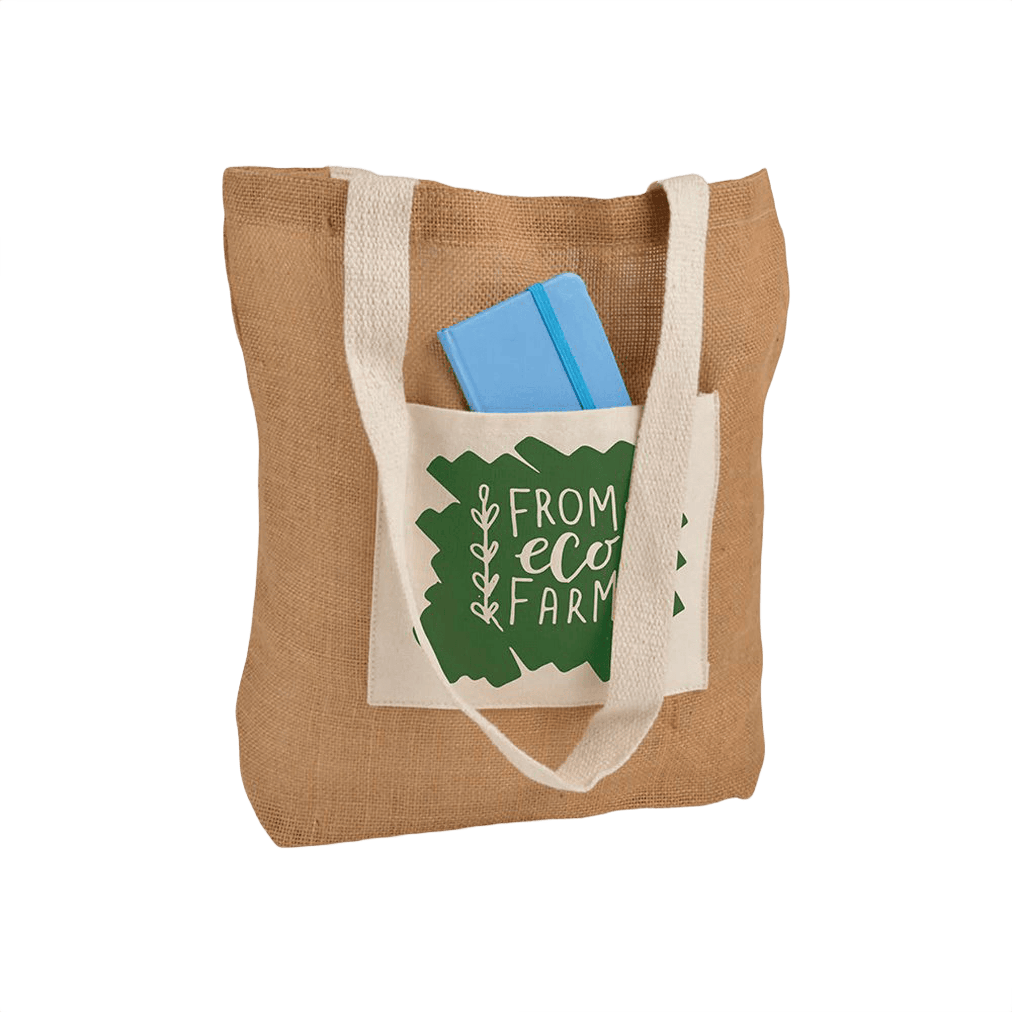 Jute Shopping Bag with Zip Closure natural
