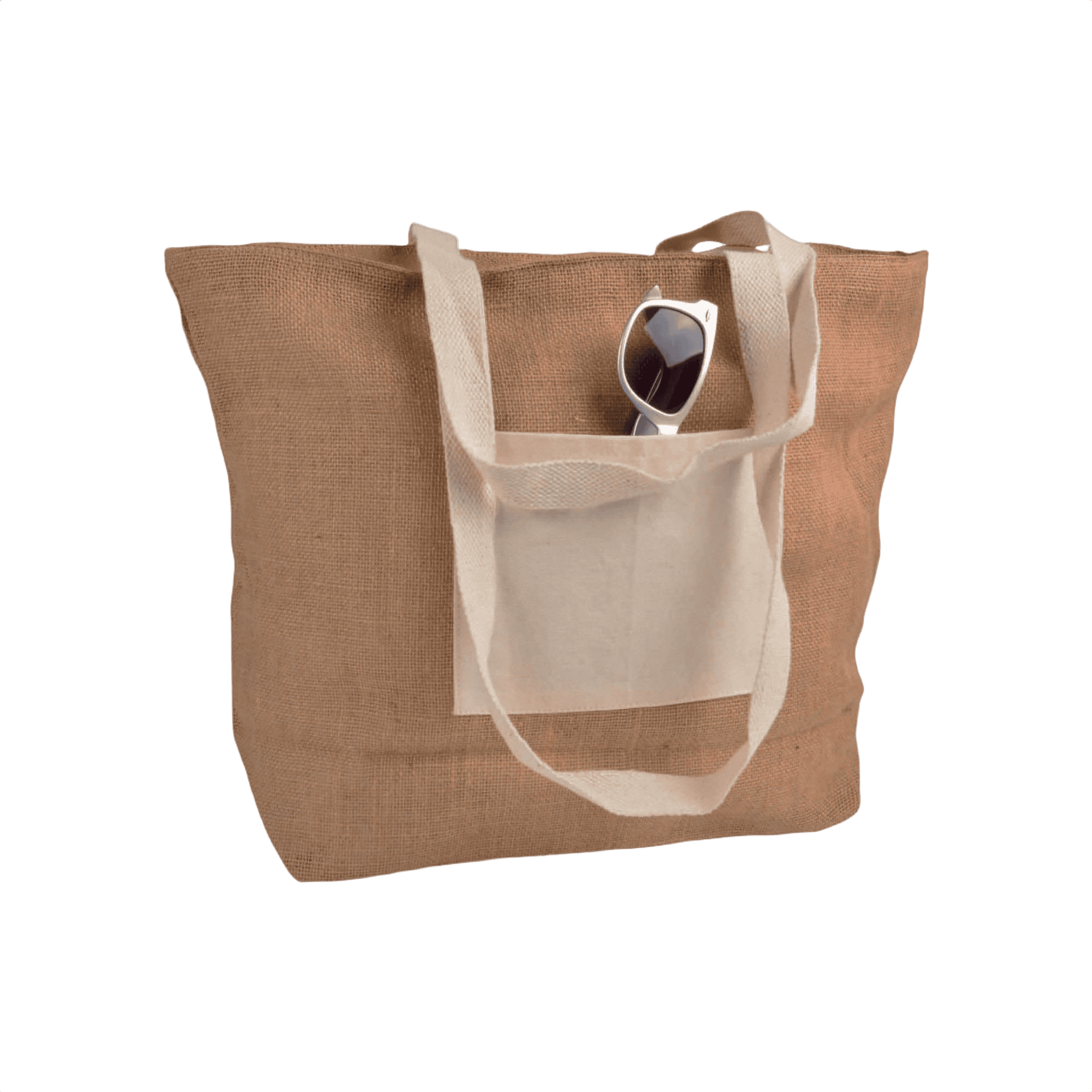 Jute Shopping Bag with Zip