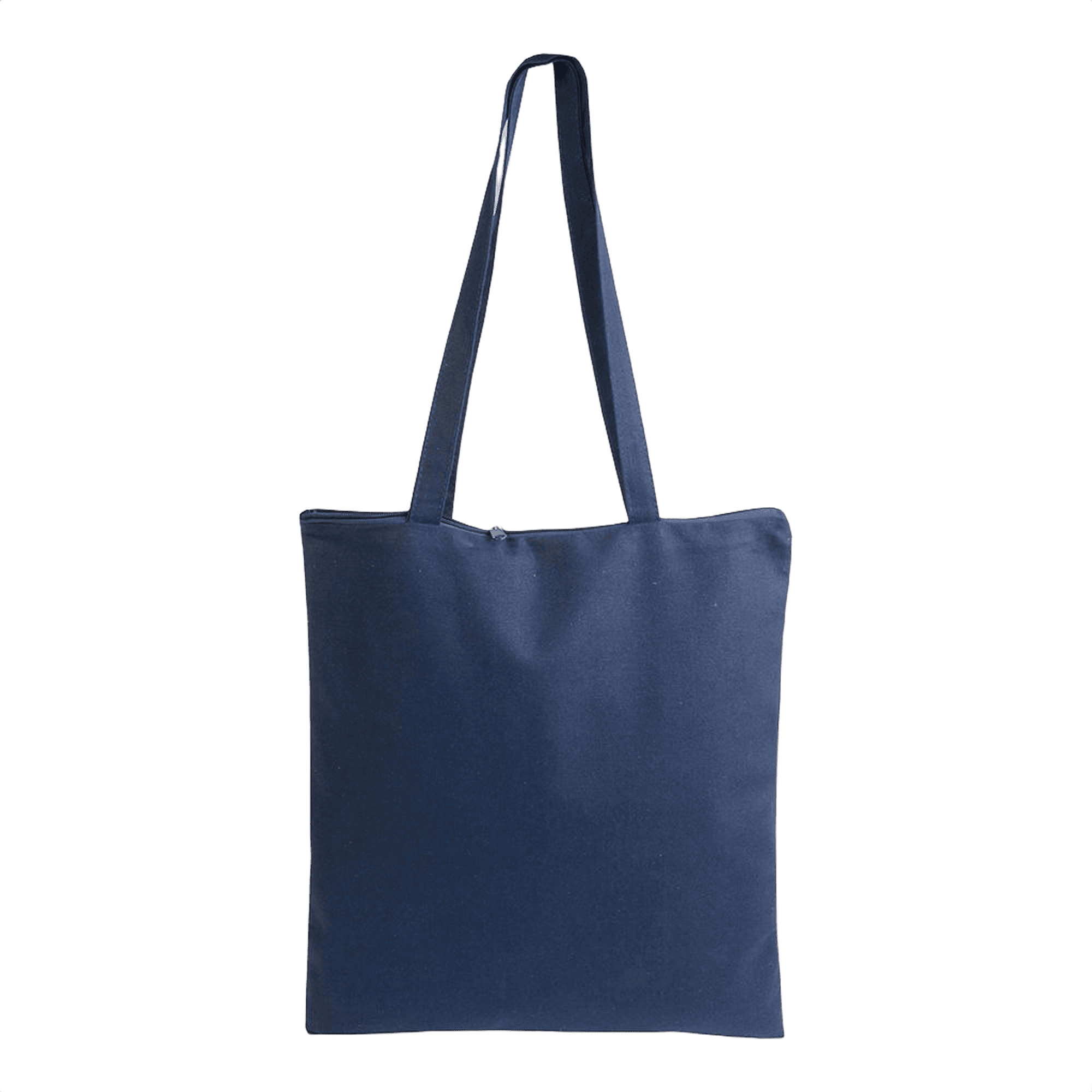 Cotton Shopping Bag with Zip 220 g/m2 blue