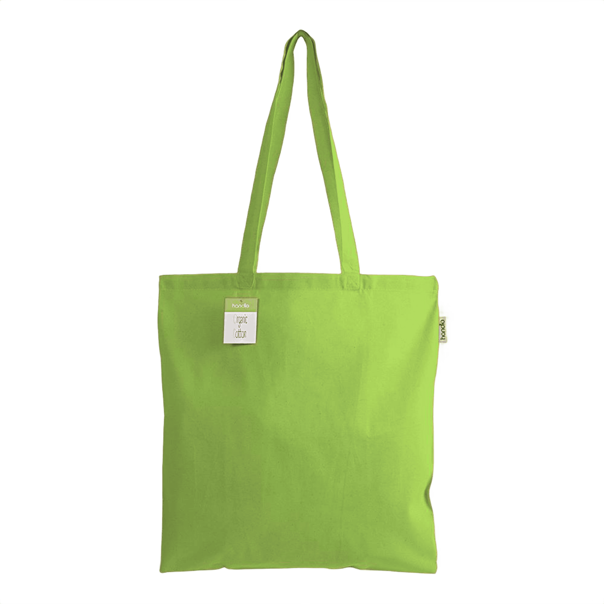 Cotton Shopping Bag with Long Handles 140 g/m2 green apple