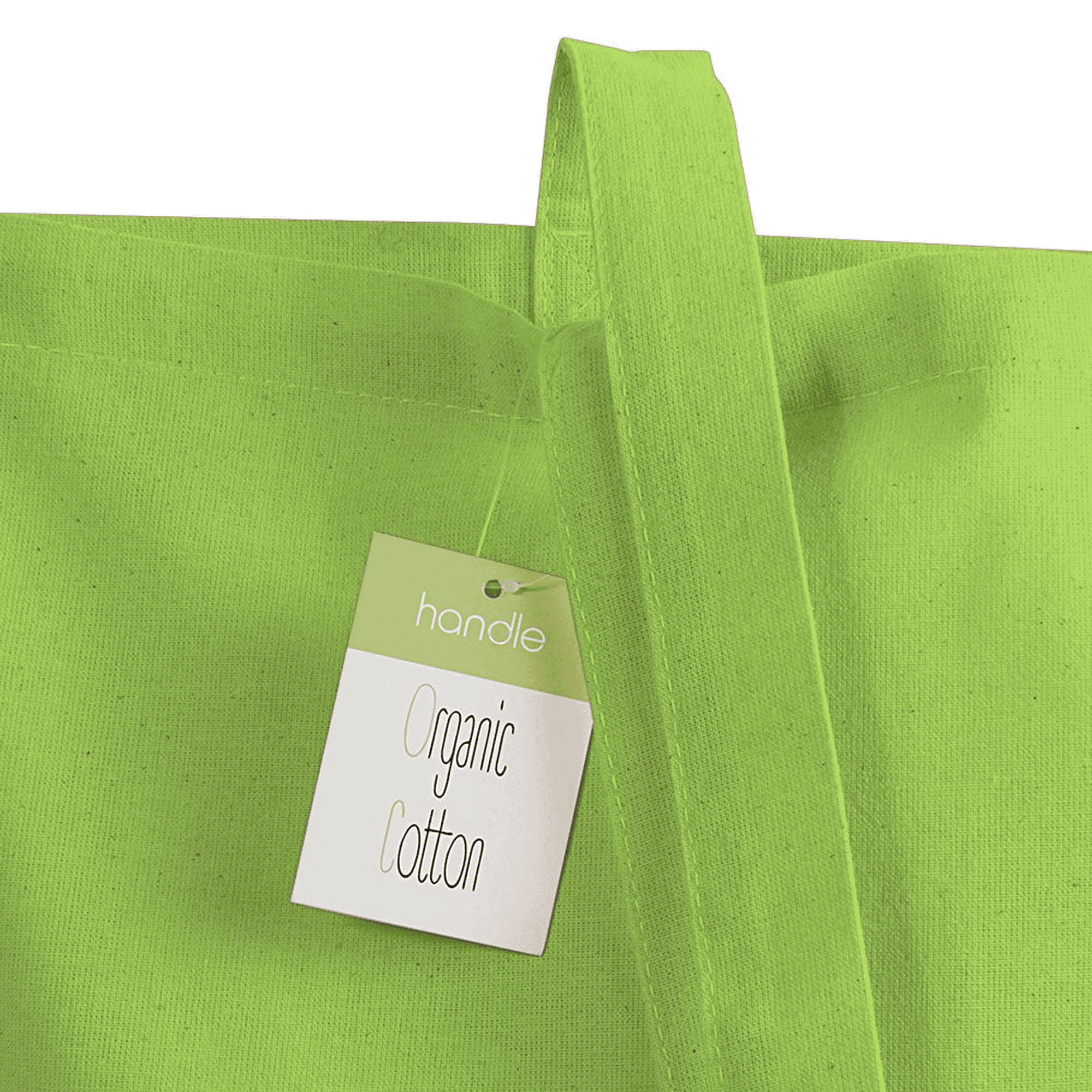 Cotton Shopping Bag with Long Handles 140 g/m2 green apple