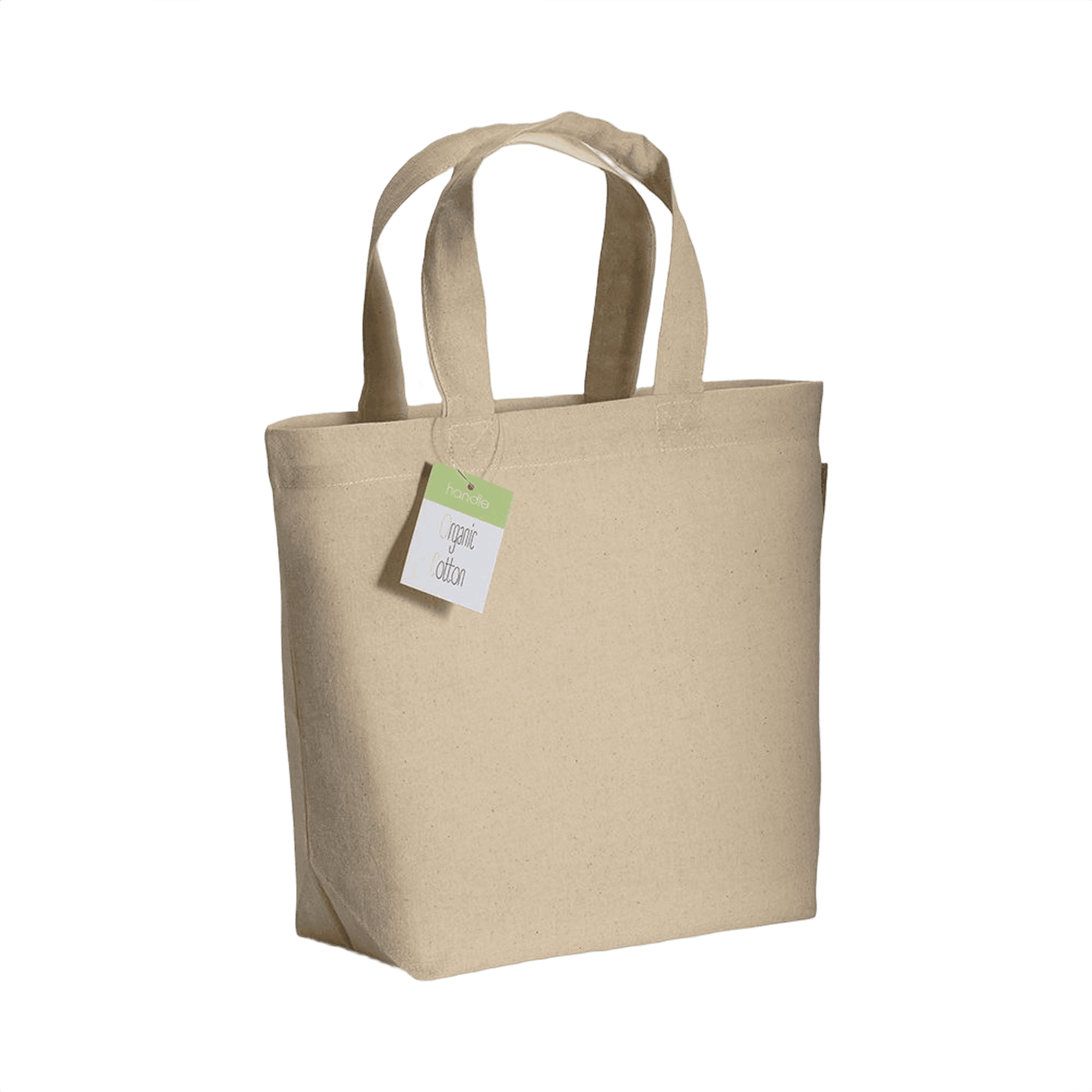 Organic Cotton Shopping Bag with Short Handles and Gusset