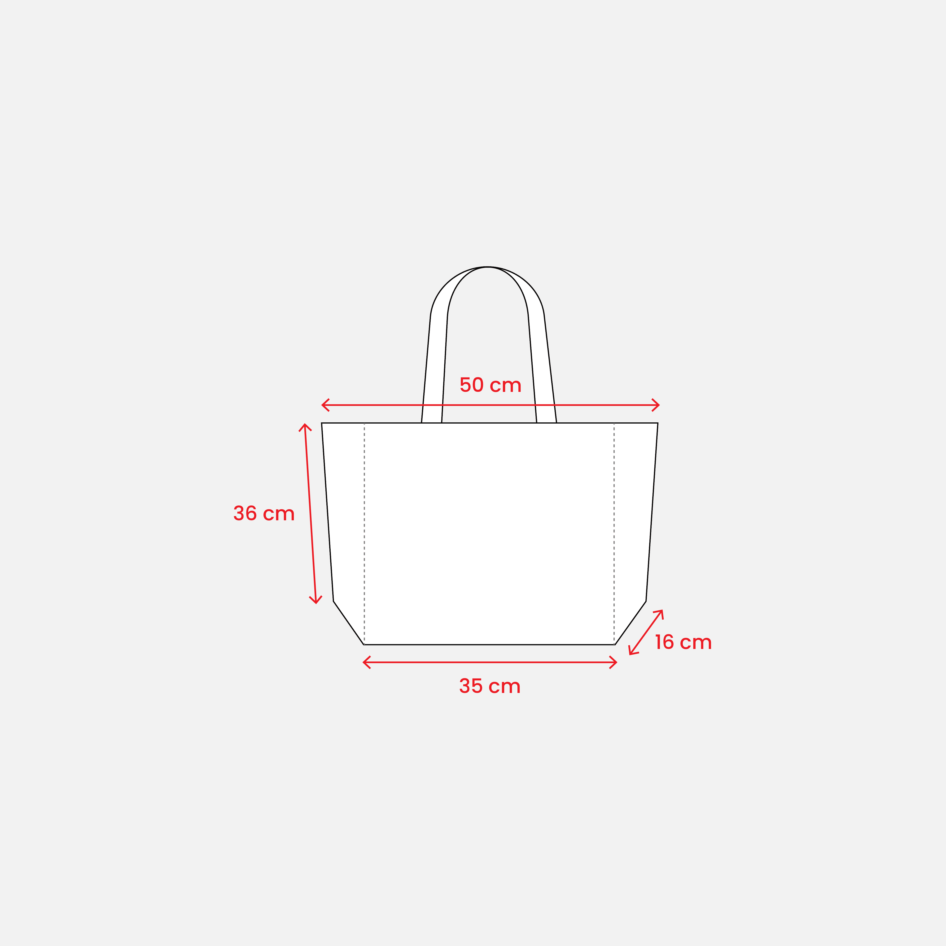 Bomullskasse Med Långa Handtag 190 g/m2 naturlig