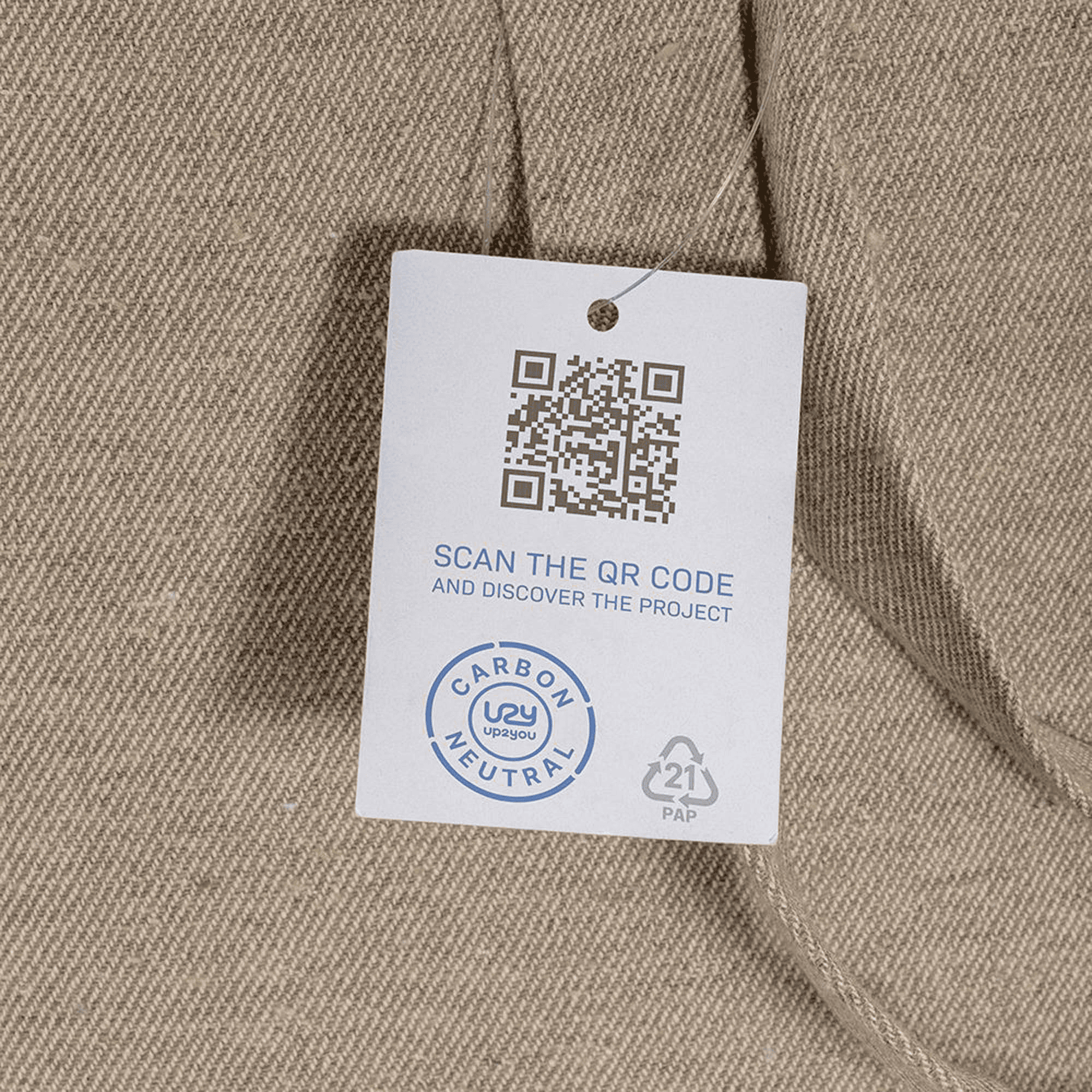 Cotton Shopping Bag With Long Handles 280 G/M2 naturlig