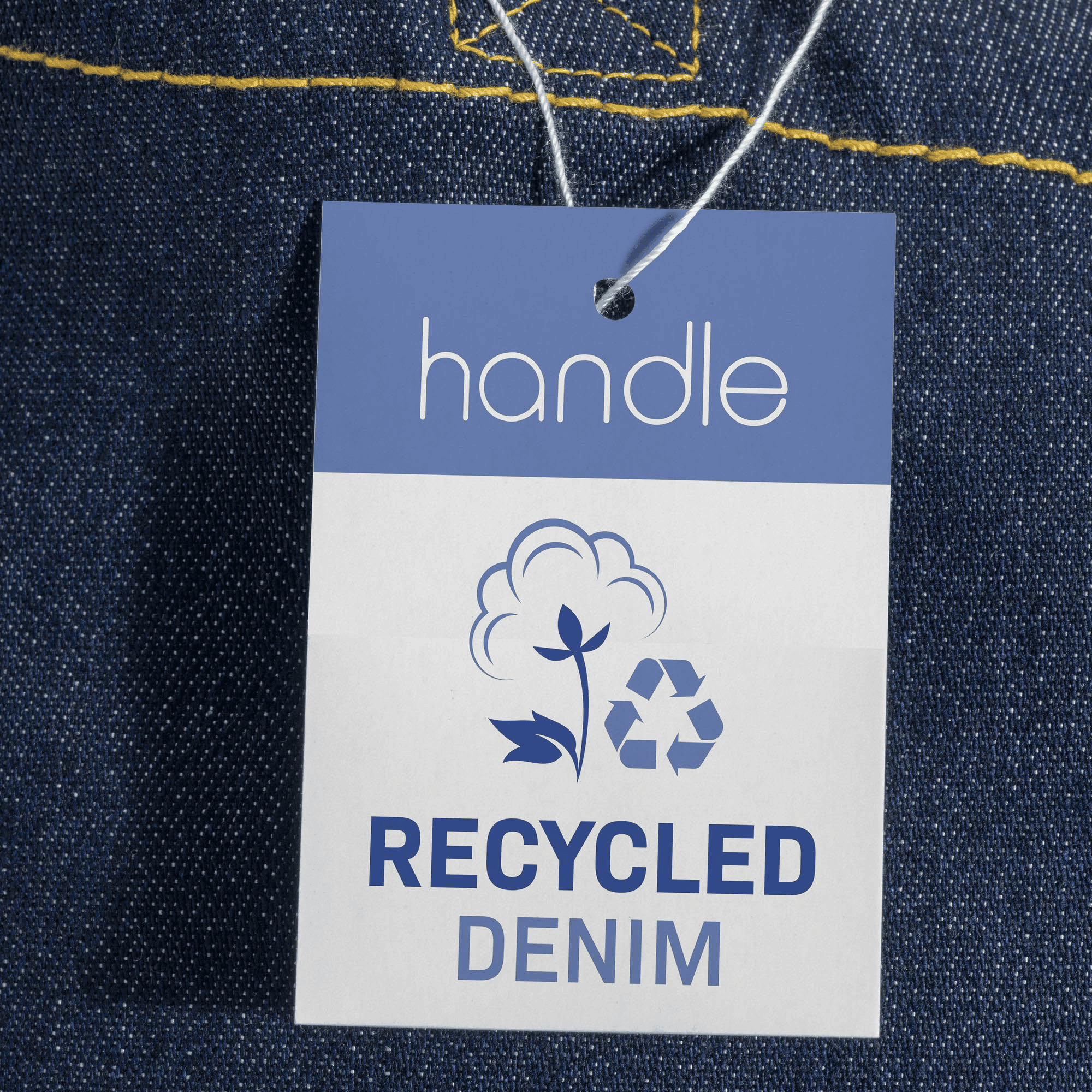 Bomullskasse Med Långa Handtag 180 g/m2 jeans