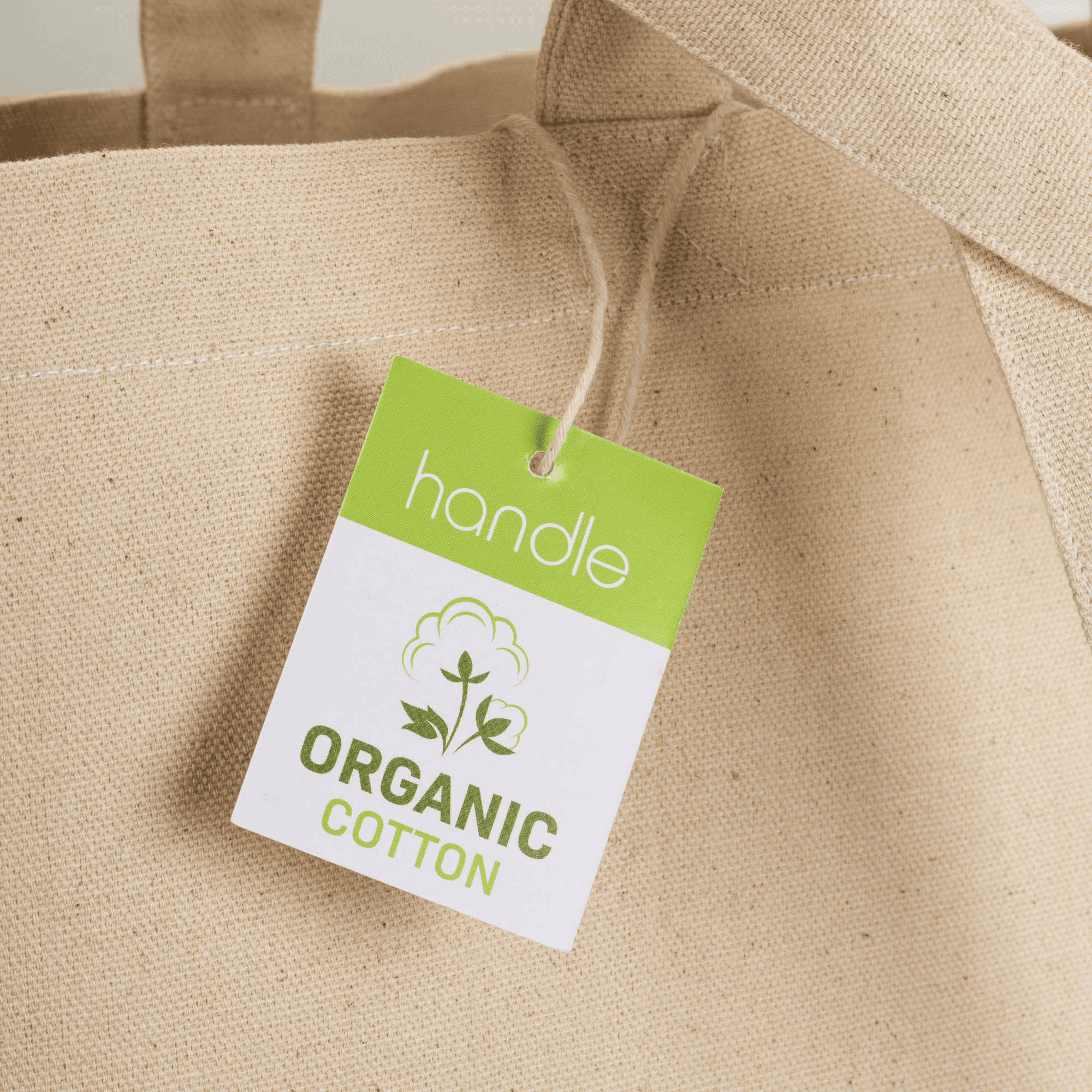 Ekologisk Bomullskasse Med Långa Handtag 220 G/M2 naturlig