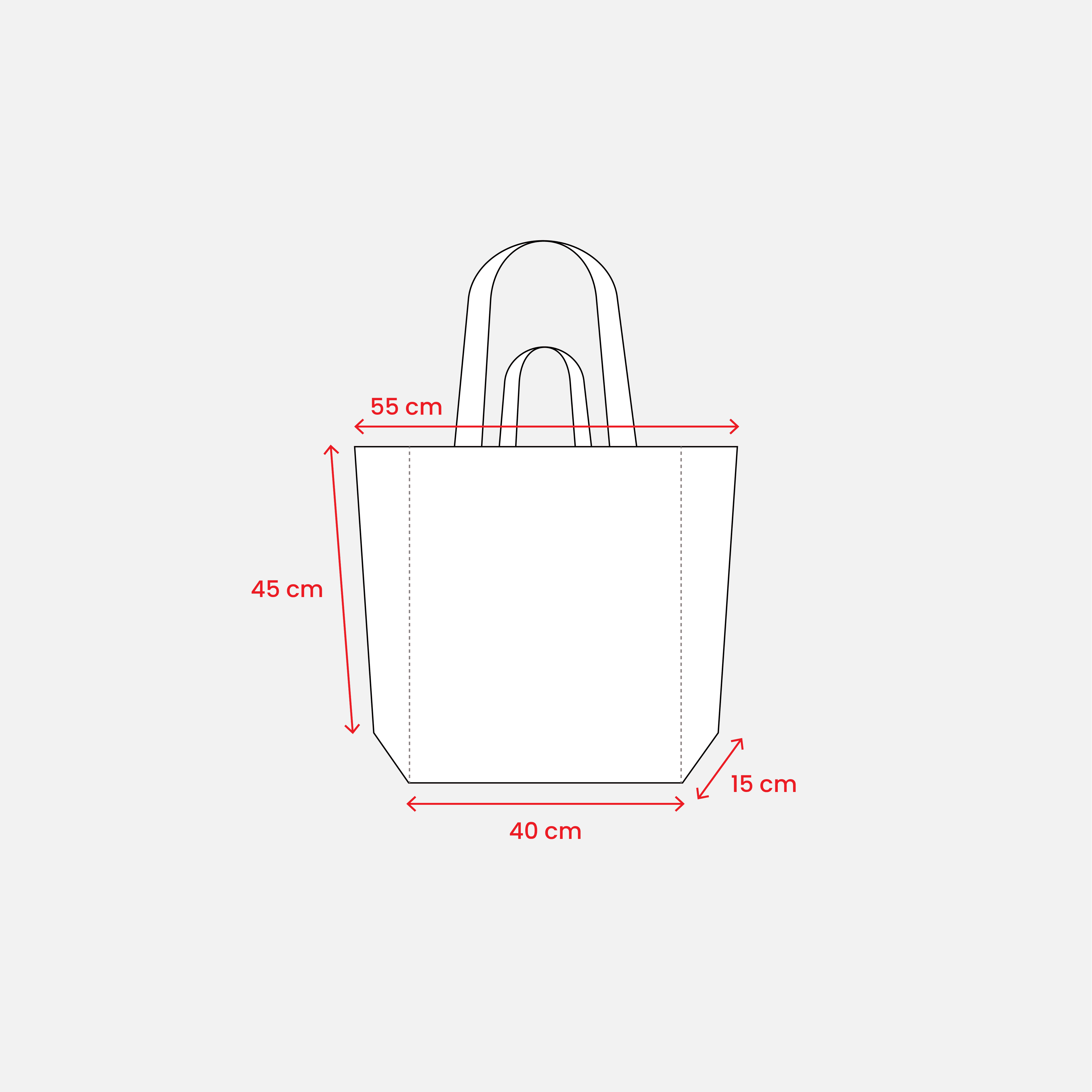 Bomull Shopper Med Dubbla Handtag 280 g/m2 naturlig