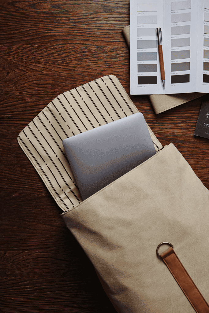 VINGA Bosler Canvas Backpack beige