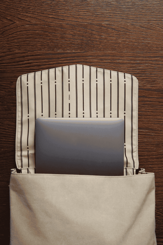 VINGA Bosler Canvas Backpack beige
